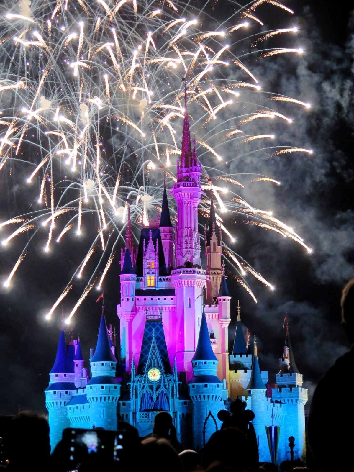 magic kingdom cinderellas castle with fireworks