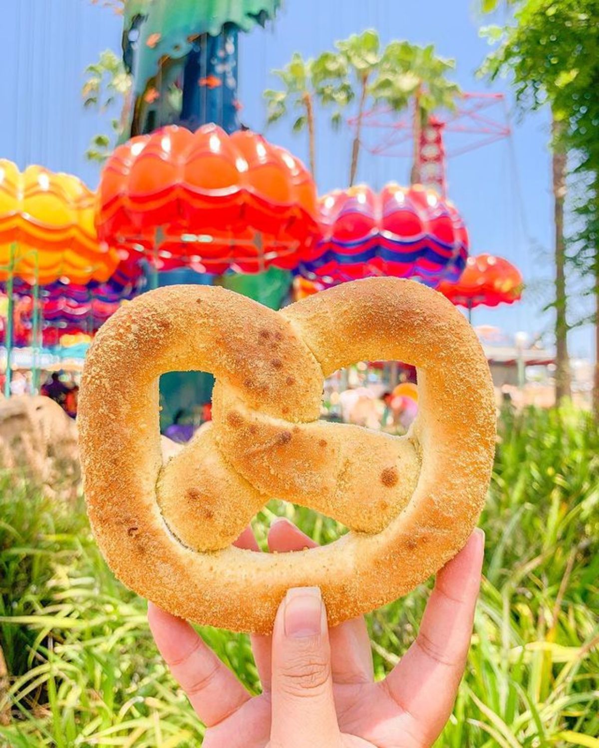 Cream cheese filled pretzel disneyland snack