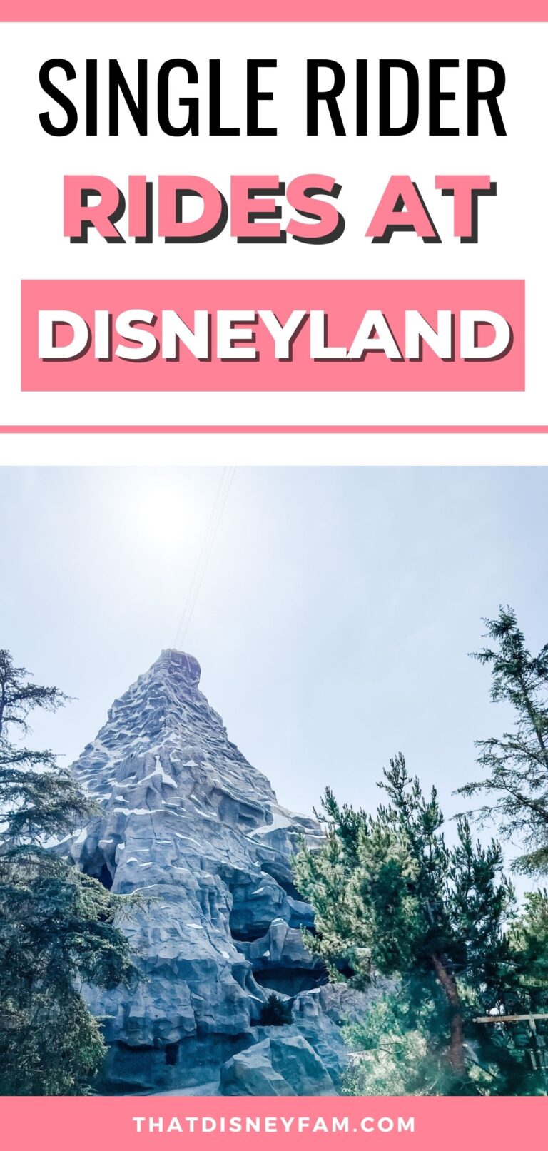 What Are All The Single Rider Rides At Disneyland? - That Disney Fam