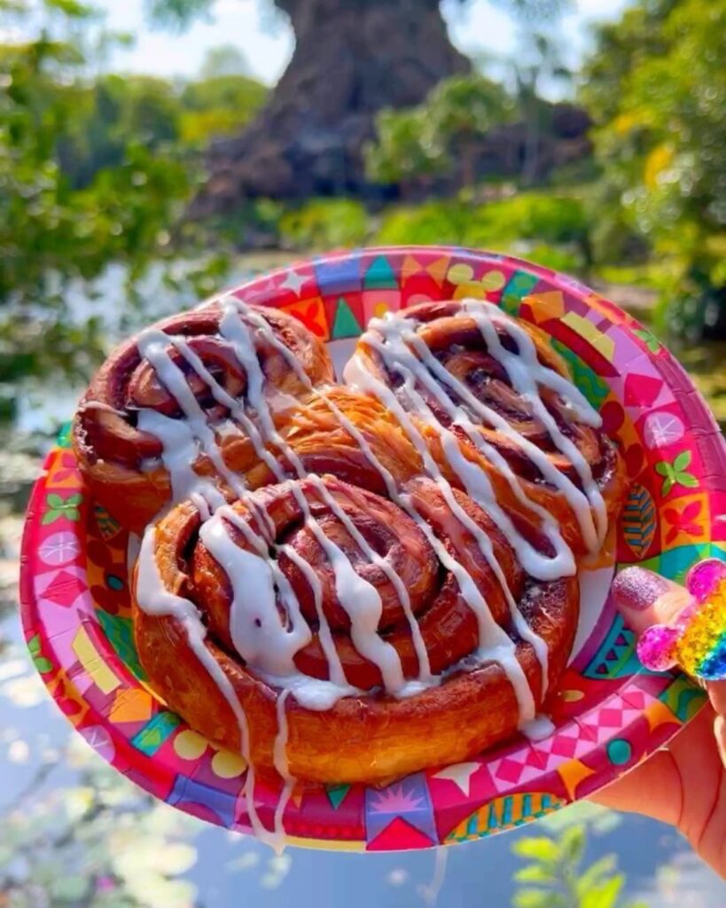colossal mickey mouse cinnamon roll in animal kingdom