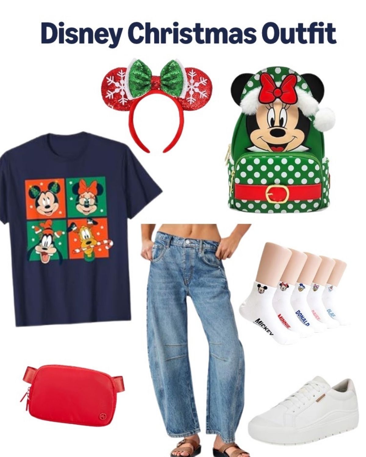 Mickey & Crew Christmas Tee With Barrel Jeans
