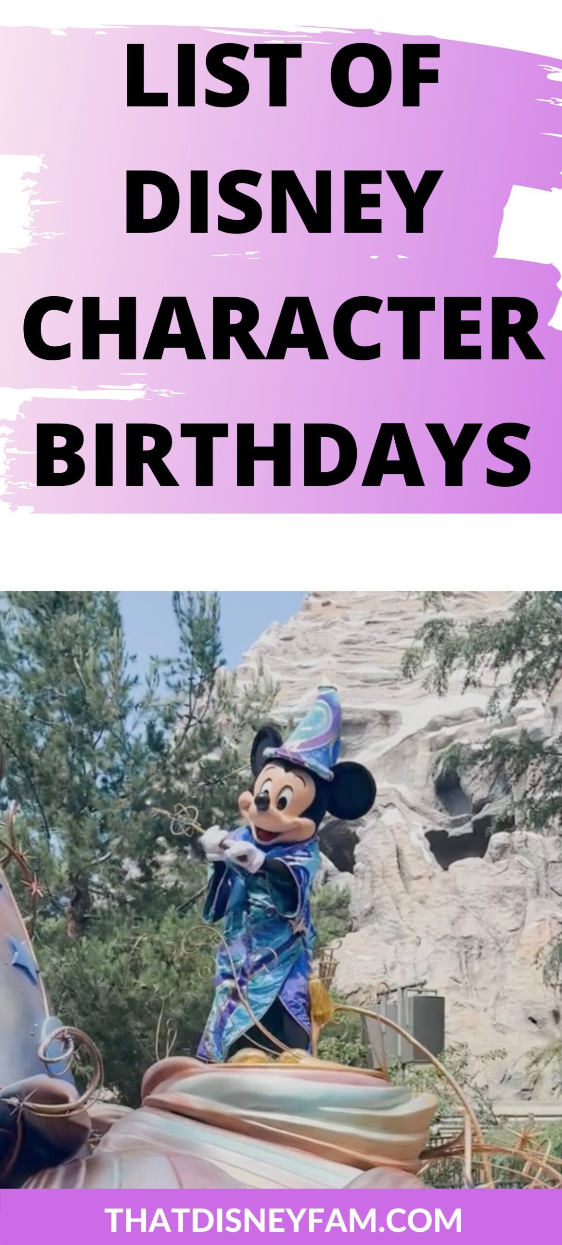 disney character birthdays