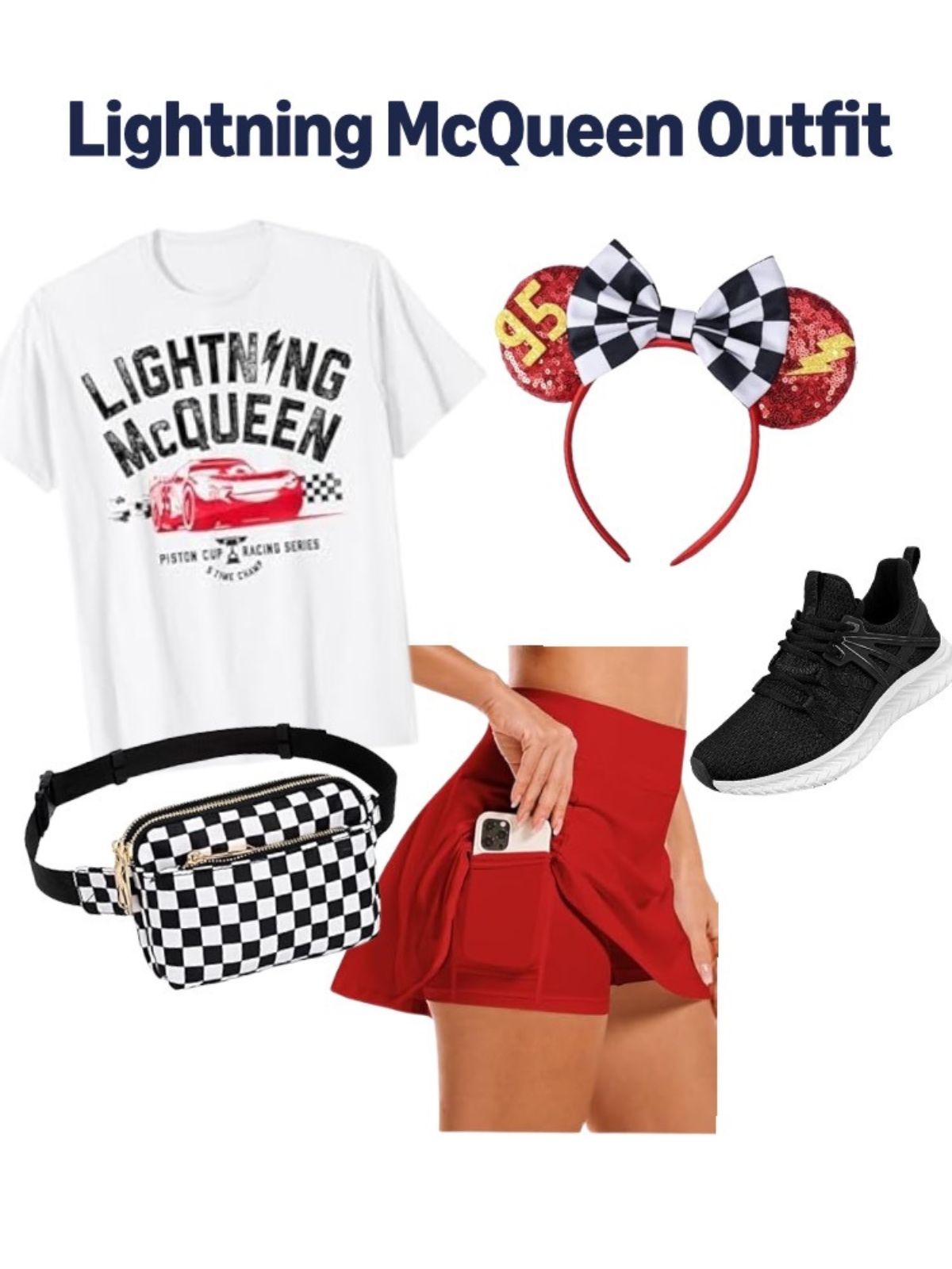 lightning mcqueen outfit with a skirt
