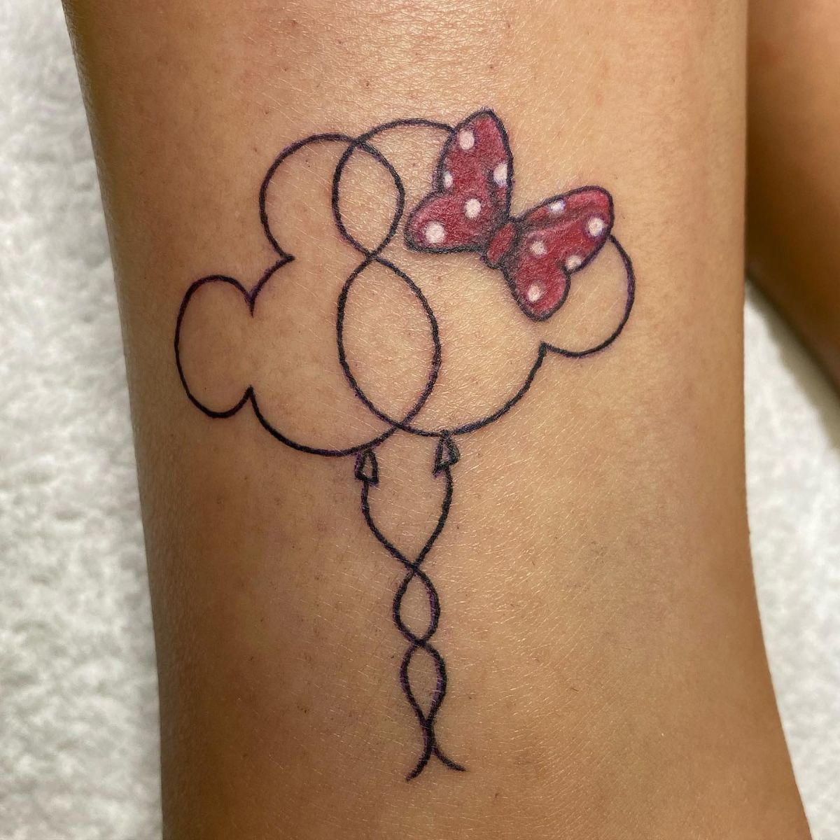 Mickey And Minnie Balloons Tattoo