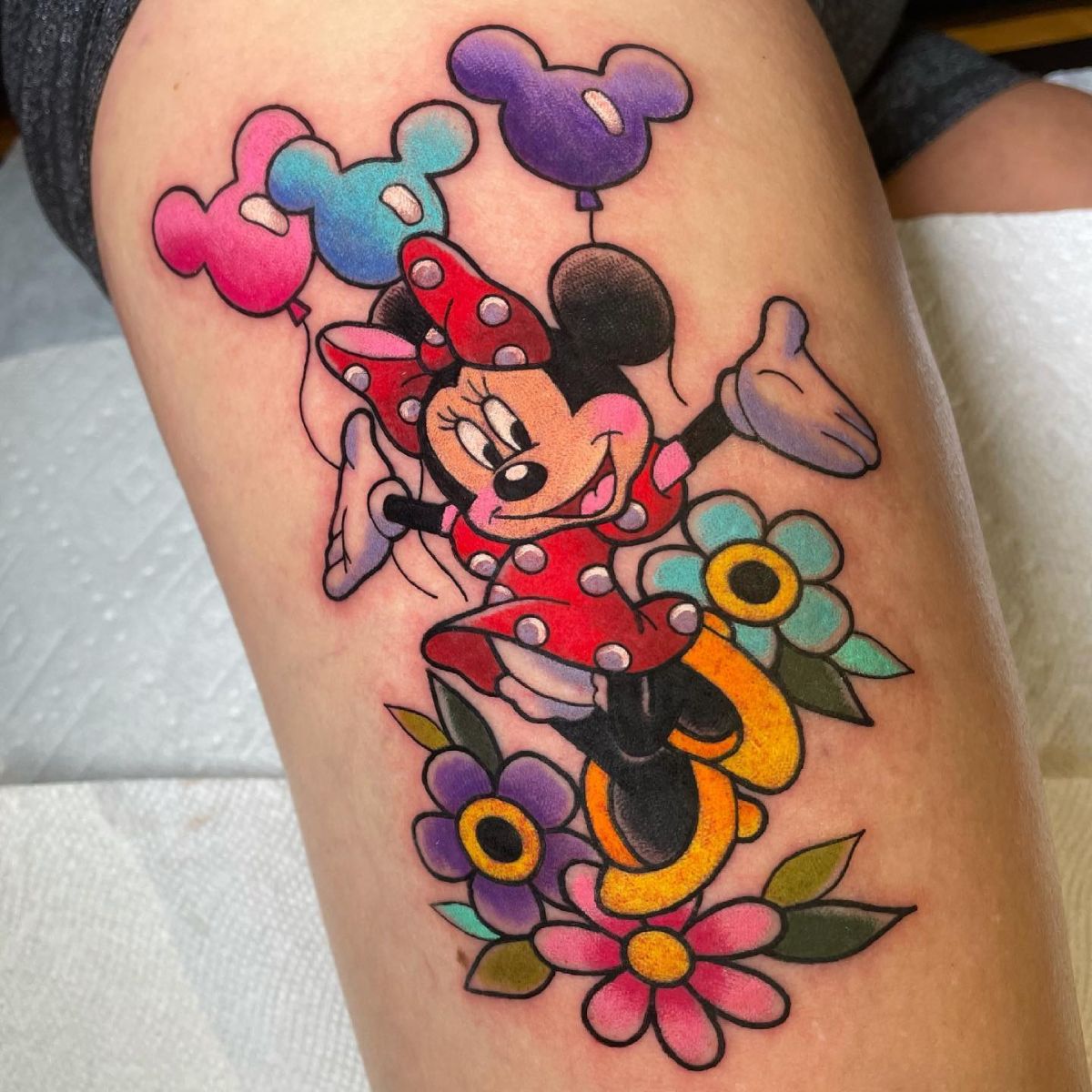 Colorful Minnie Tattoo