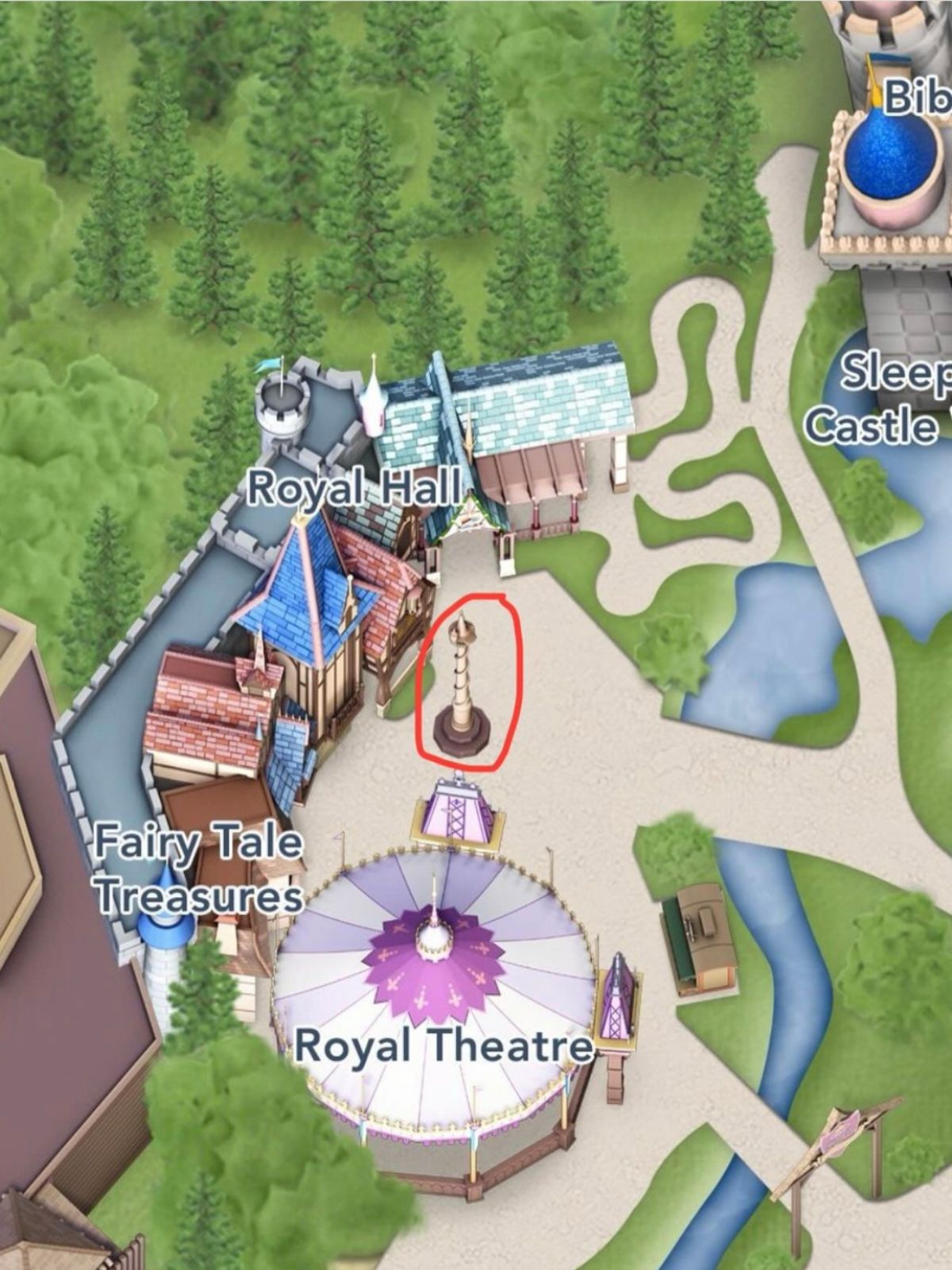 rapunzel tower on the map