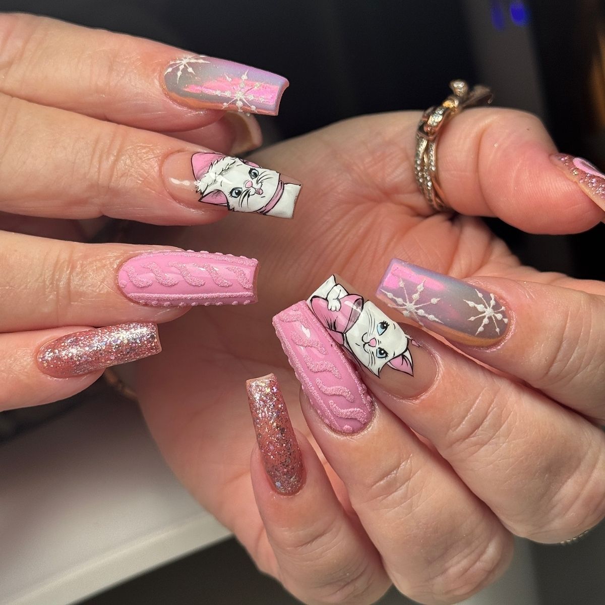 Aristocats Christmas Nails

