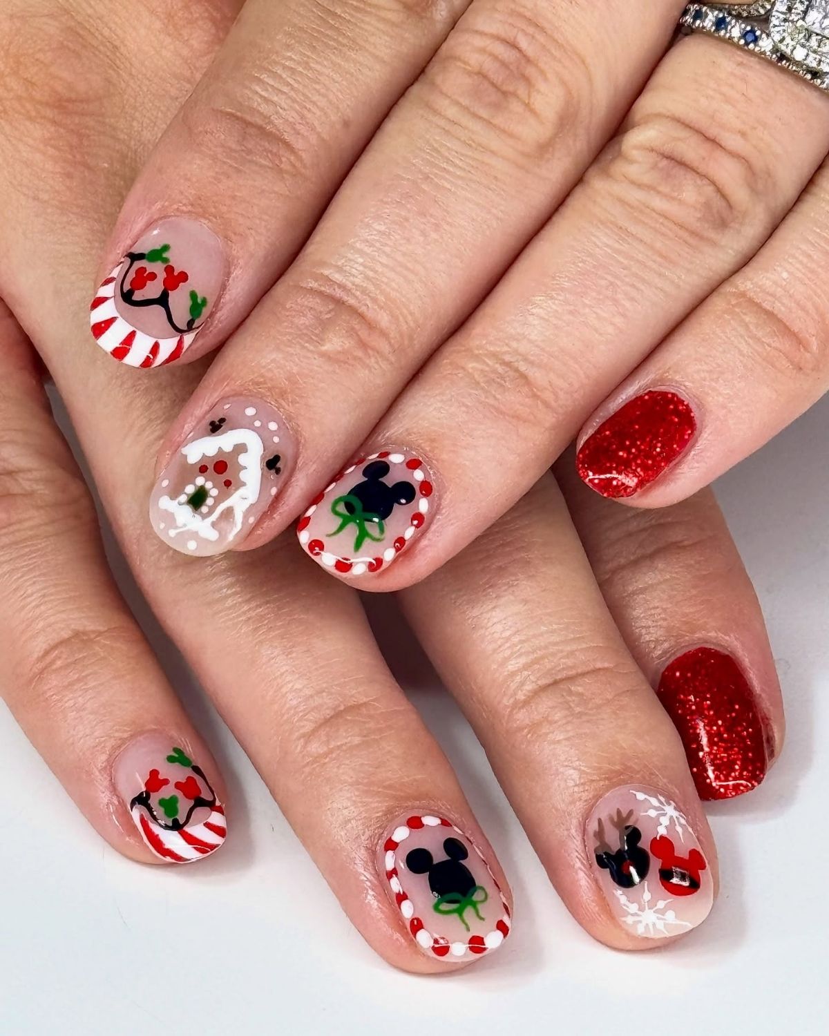 Handpainted Disney Christmas Nails

