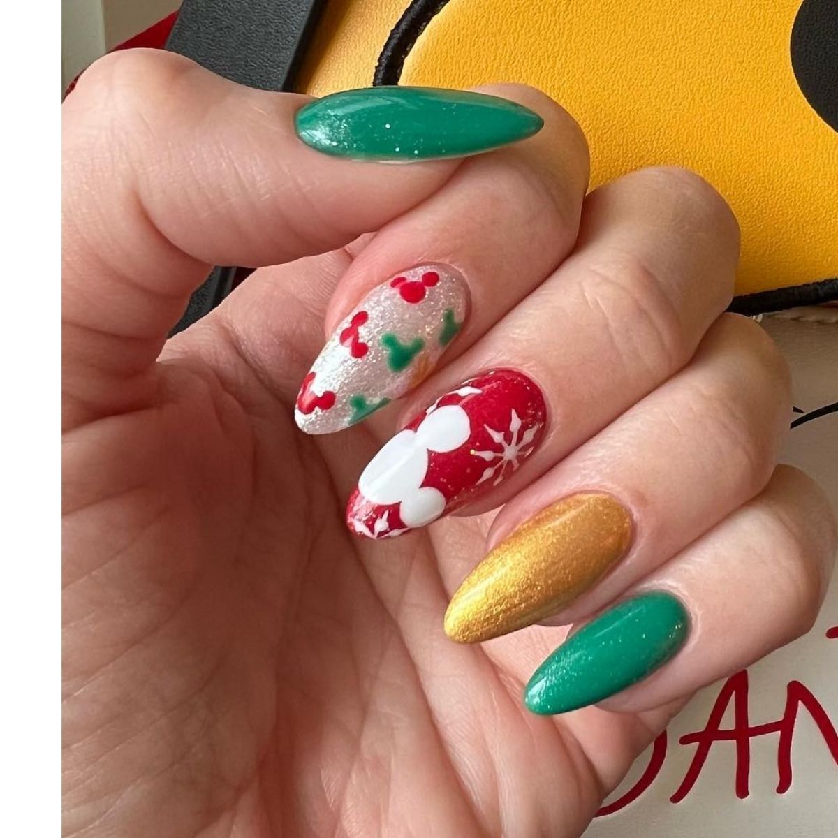 Long Disney Holiday Nails

