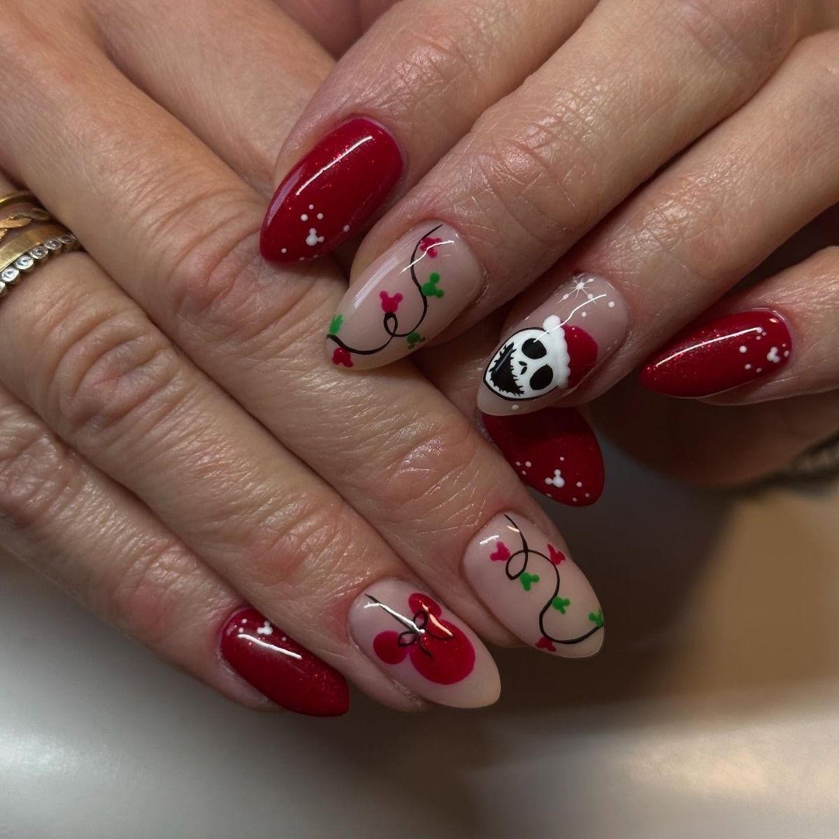 Santa Jack Skellington Nails

