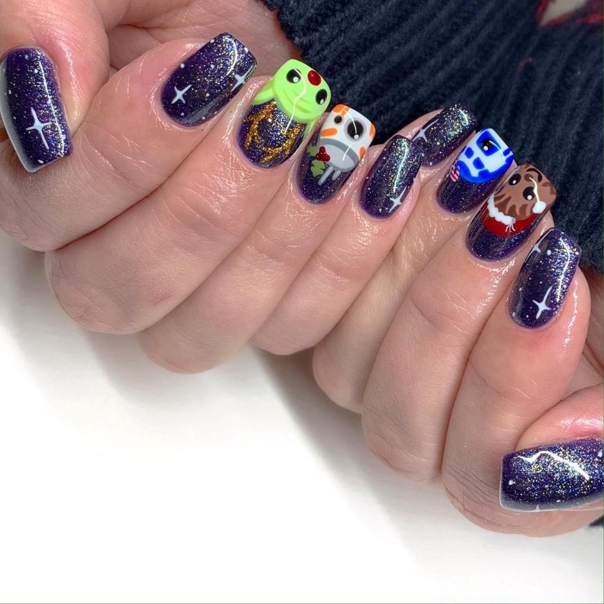 Sparkly Star Wars Nails

