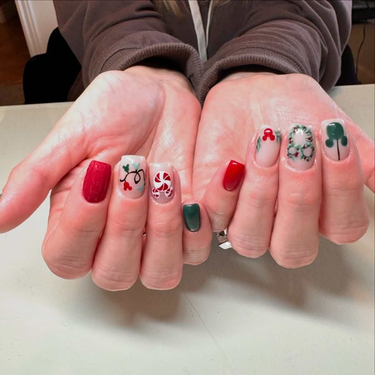 Square Christmas Nails

