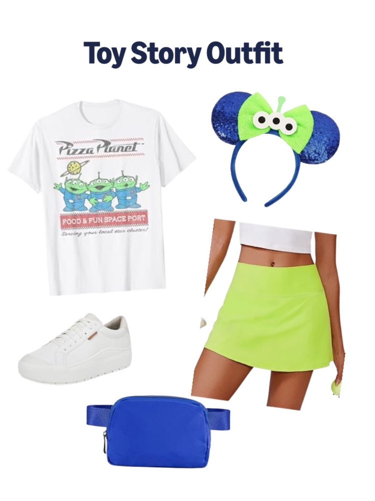 toy story alien outfit collage