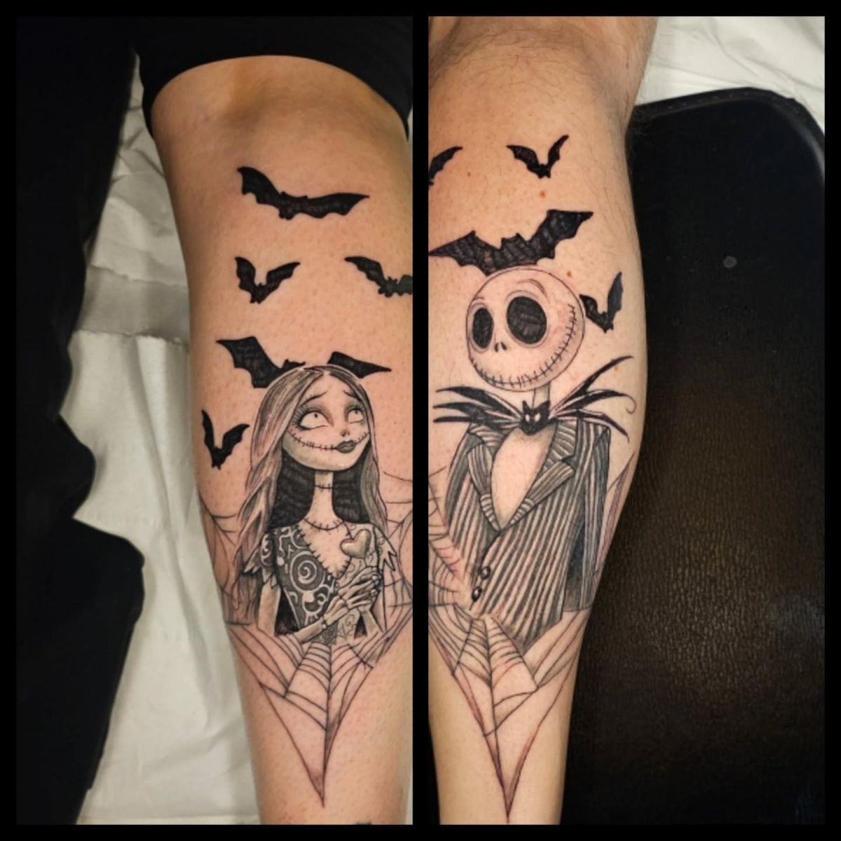 His & Hers Jack & Sally Tattoos

