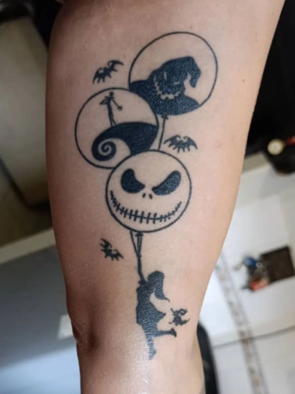 Nightmare Before Christmas Balloons Tattoo

