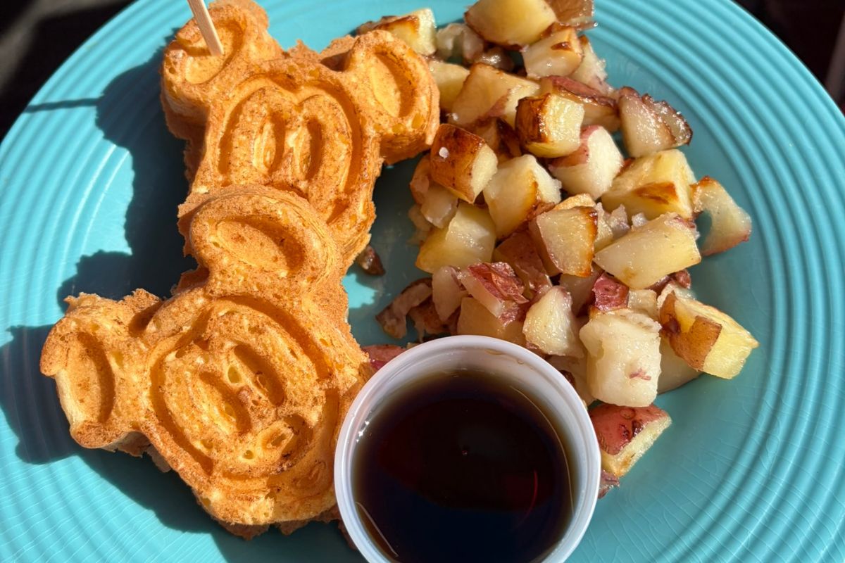 mickey waffles with potatoes